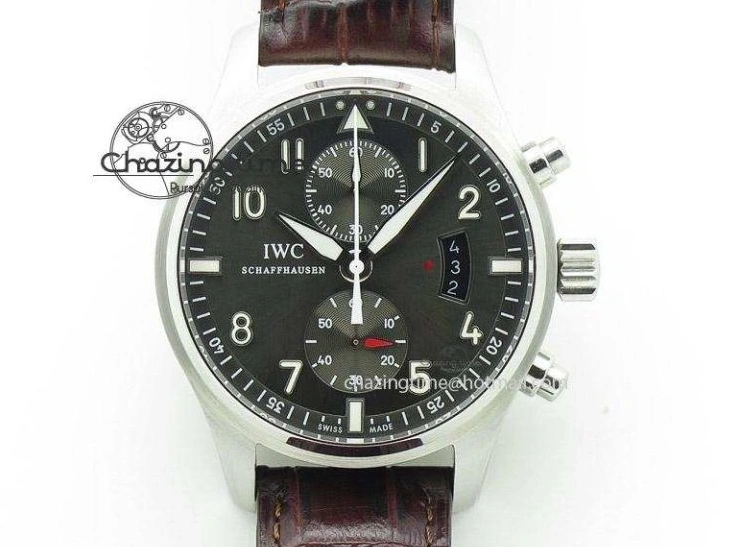 MIROTIME 0328 SmartChoice Mark XVIII IW327006 Titanium M+F 1:1 Best Edition Black Dial on Brown Leather Strap A 7145